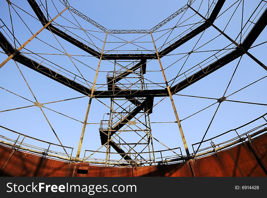 Steel structure with stairs in the factory