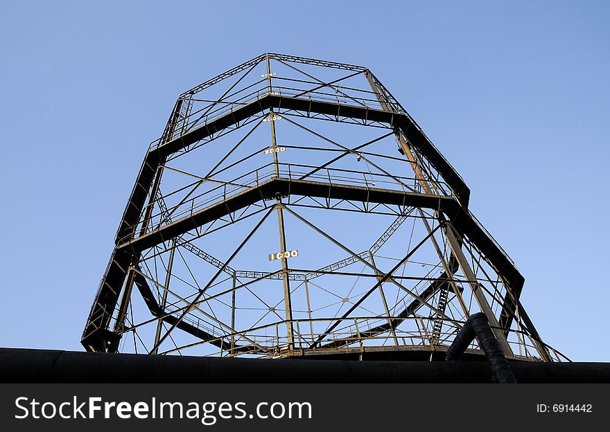 Steel structure  in the factory. Steel structure  in the factory