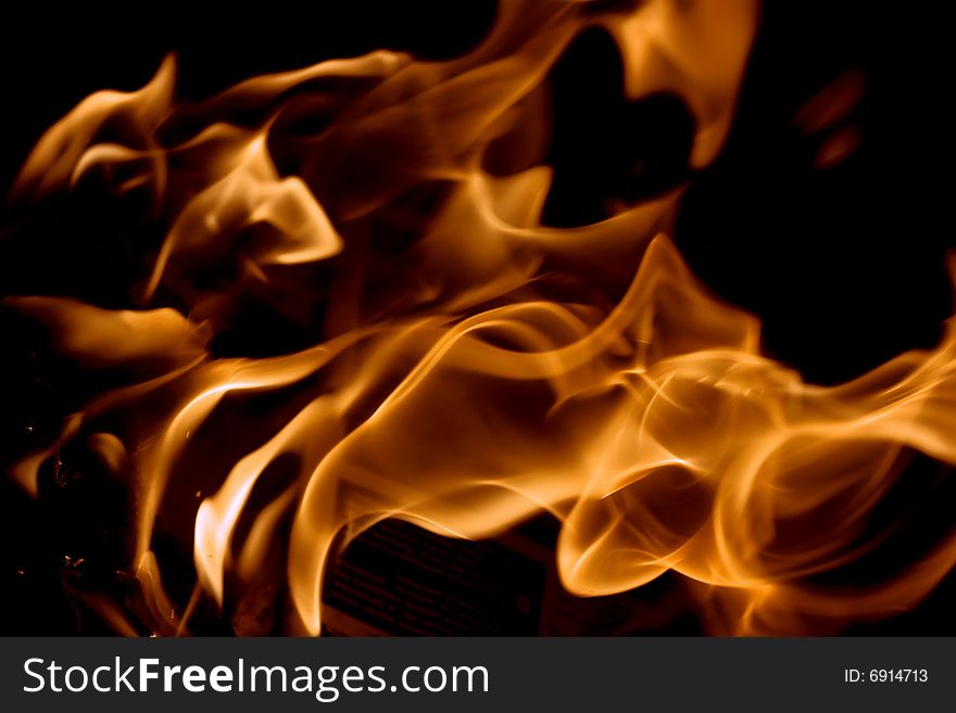 fire isolated on black background. fire isolated on black background