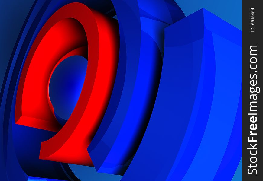 3d illustration of abstract background with colored rings. 3d illustration of abstract background with colored rings
