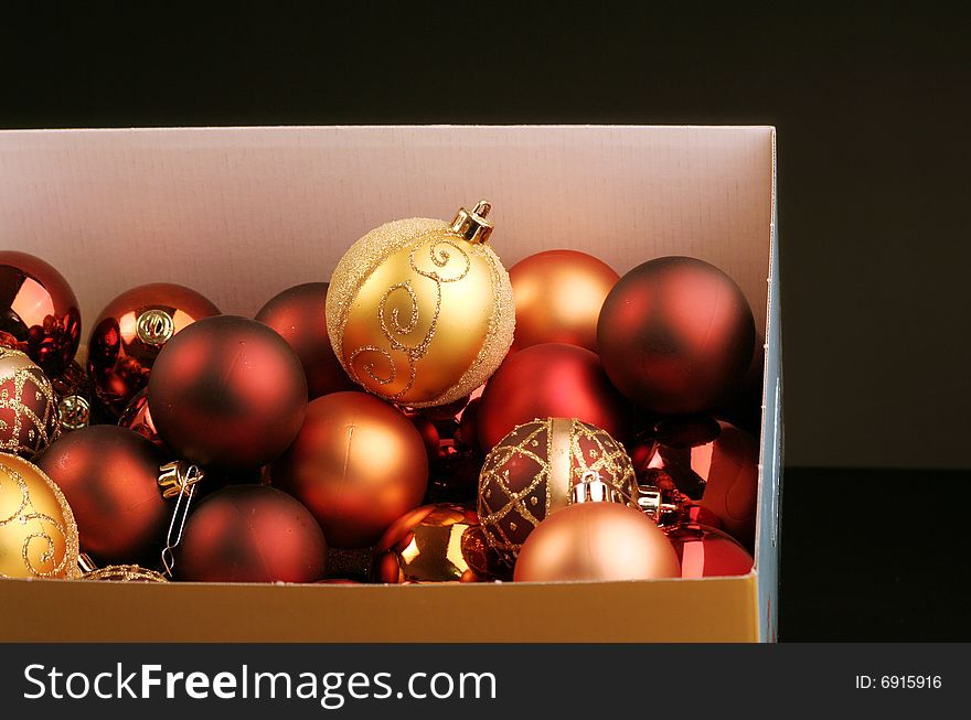 Any nice golden and red christmas balls. Any nice golden and red christmas balls