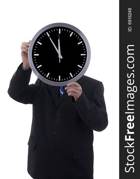 Businessman with clock