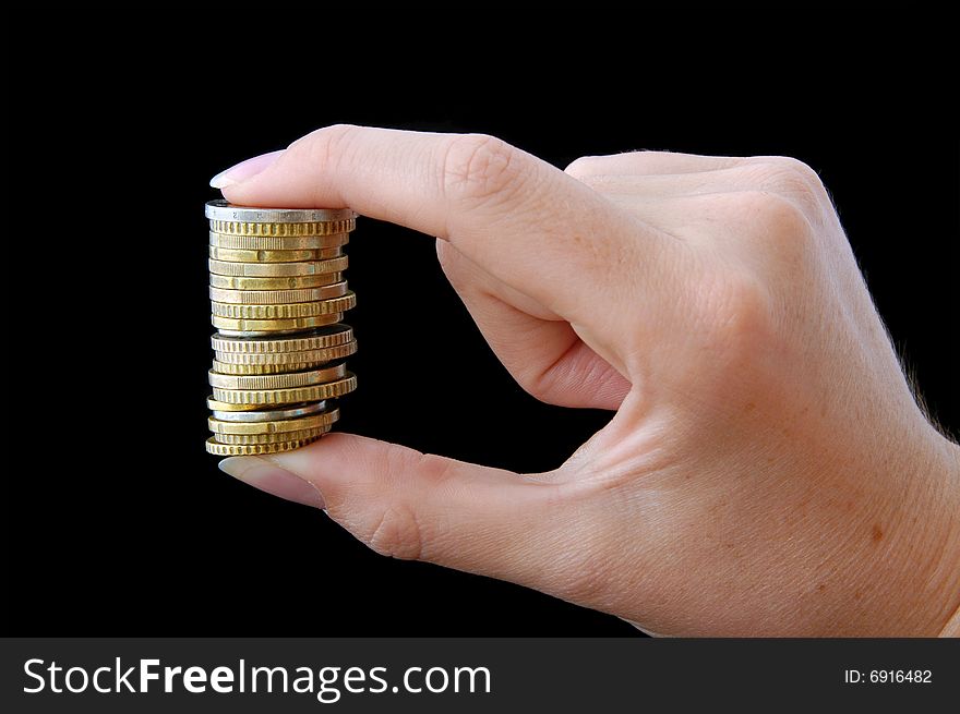 Money Stack Pinched Between Fingers -