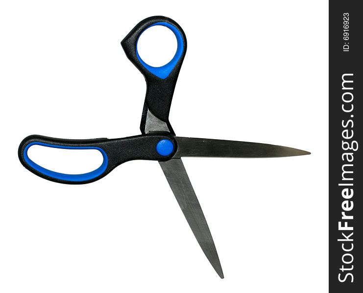 Isolated scissors on the white background