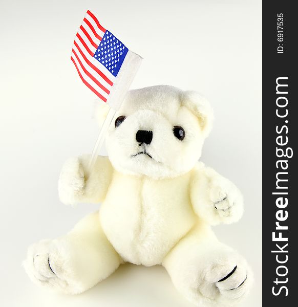 Patriotic teddybear isolated on white background