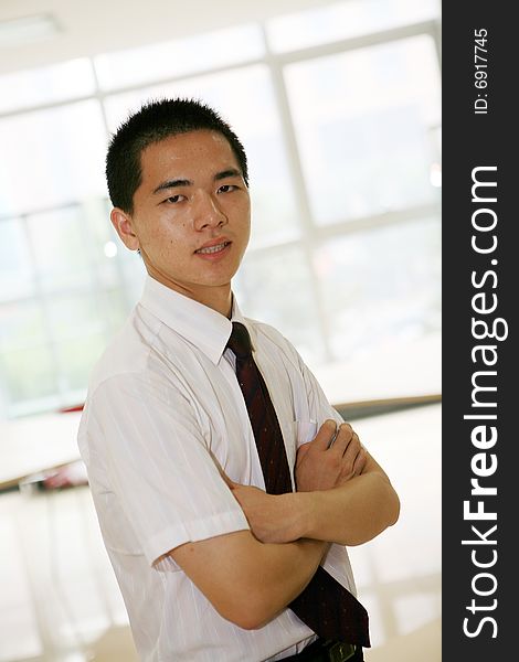 Young   business man in office