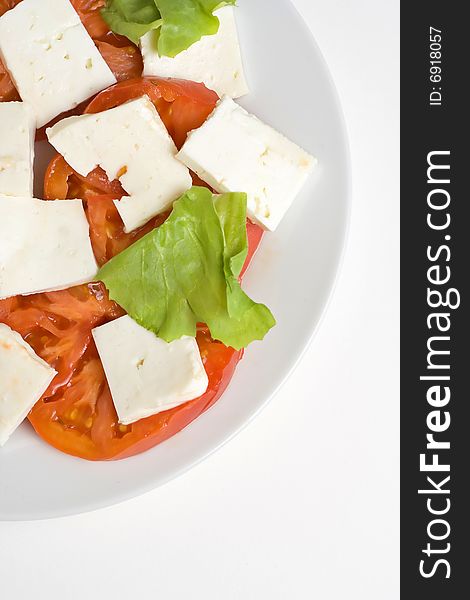 A fresh salad isolated over white background