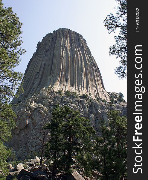 Scenic view of Devils Tower NAtional Monument in Wyoming. Scenic view of Devils Tower NAtional Monument in Wyoming