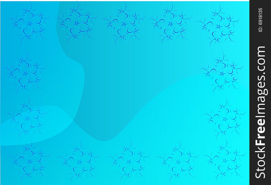 Blue background with snowflake arround. Blue background with snowflake arround
