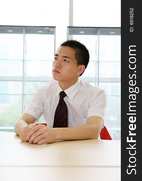 Man standing in office building