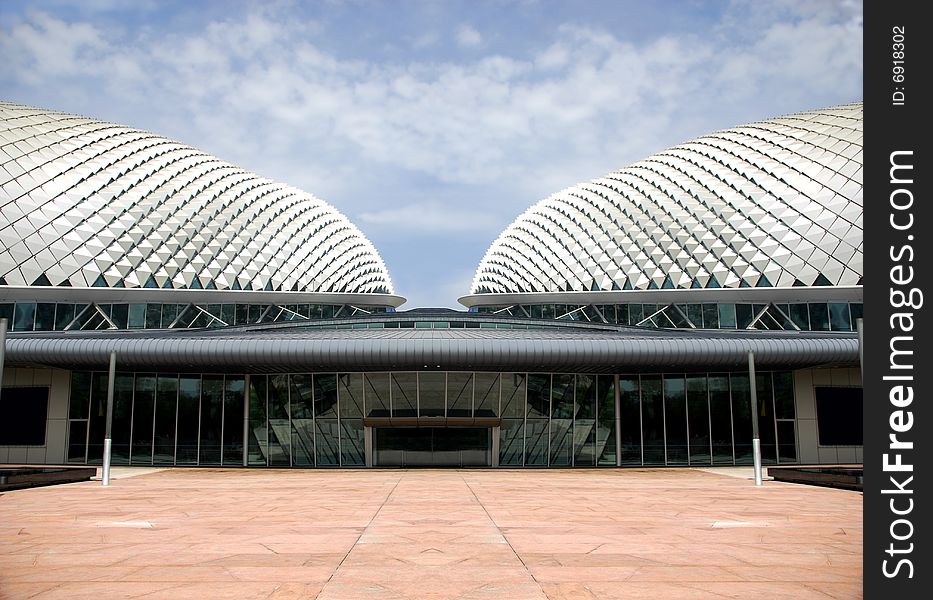 The perfectly asymmetrical Esplanade theaters in Singapore. The perfectly asymmetrical Esplanade theaters in Singapore.
