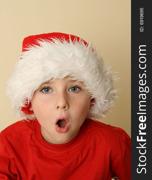 Boy in santa hat