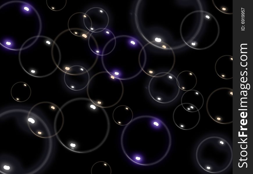 Black background with color bubbles