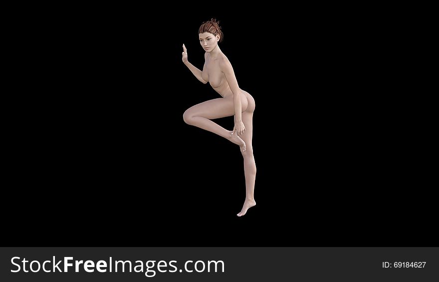 3D Render of Nude Girl &x28;002&x29; made in Daz 3D Studio 4.9