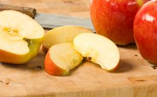 Cut Apples On Cutting Board Stock Image Cut Apples On Cutting Board Stock Image