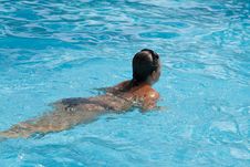 Young Woman In A Swimming Pool Royalty Free Stock Image