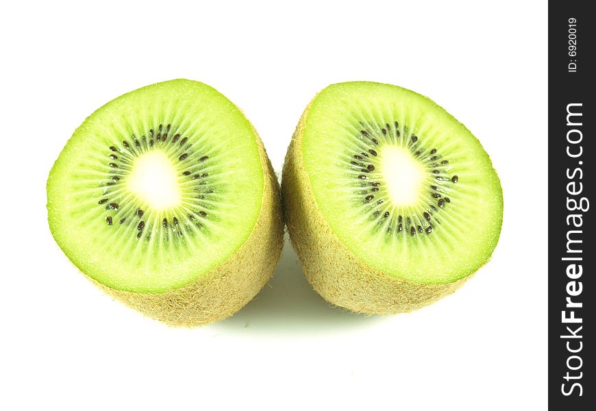 Halved kiwi on isolated white background. Halved kiwi on isolated white background.