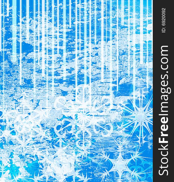 Illustrated snowflakes abstract blue background. Illustrated snowflakes abstract blue background