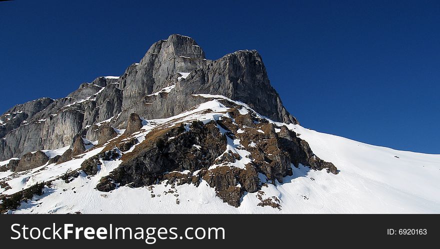 Swiss alpine rocky mountain peak. Swiss alpine rocky mountain peak.
