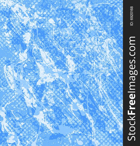 Blue grunge background with white splashes
