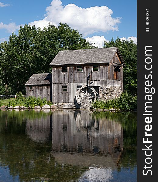 A replica of a water powered mill in Rockford Illinois. A replica of a water powered mill in Rockford Illinois