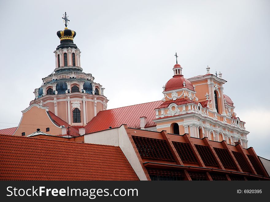 A view of Catholic Church in Vilnius city, Lithuania, travel Europe. A view of Catholic Church in Vilnius city, Lithuania, travel Europe.