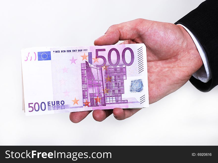 Five hundred euro banknote in the hand