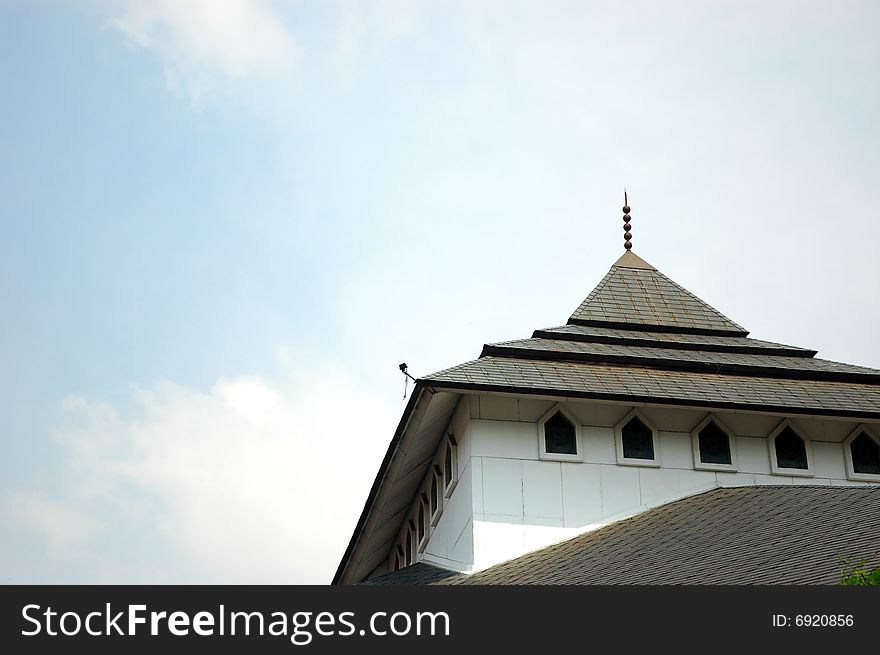 Masjid tower with arabic decorative style