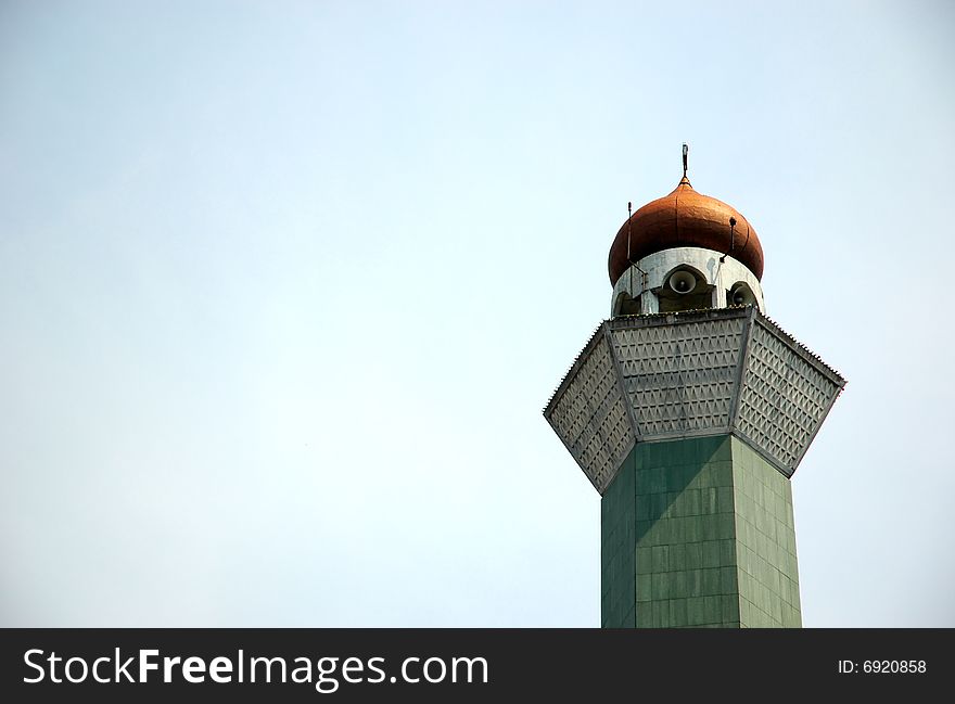 Masjid tower with arabic decorative style