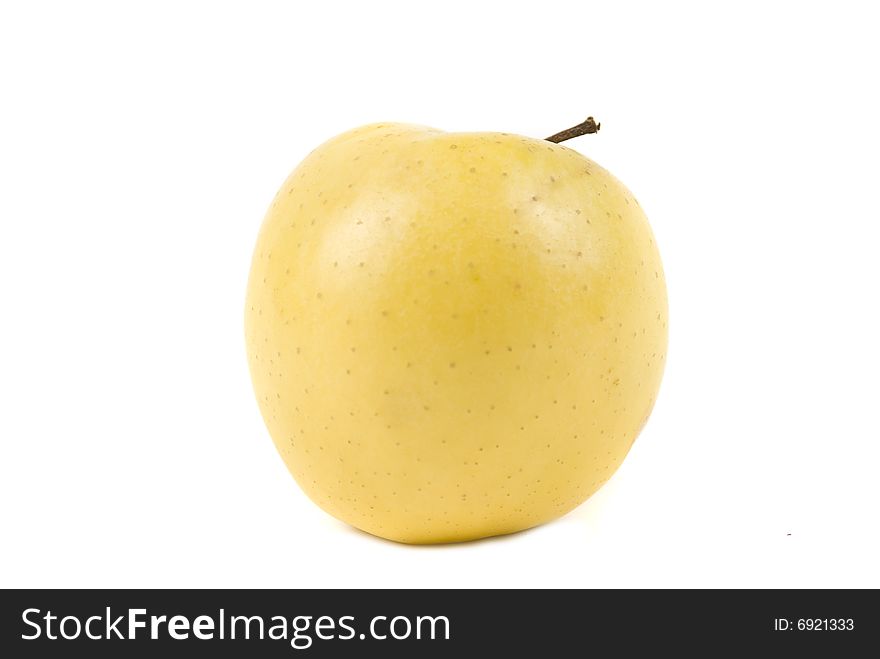 Yellow apple isolated on white background