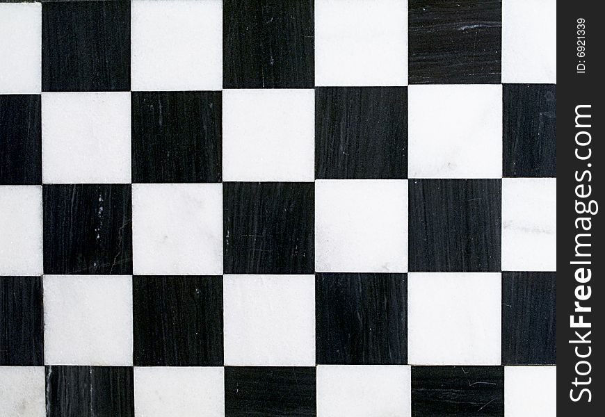 Marble chessboard pattern shown at a linear view