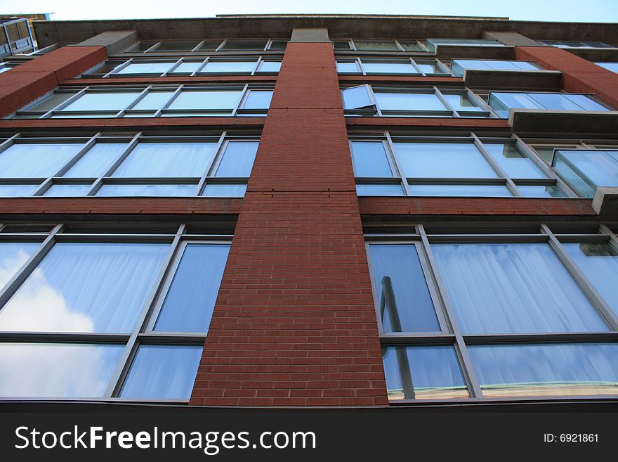 Brick and glass building facade. Brick and glass building facade