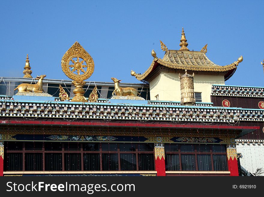 Top Exterior Of Buddhist Temple