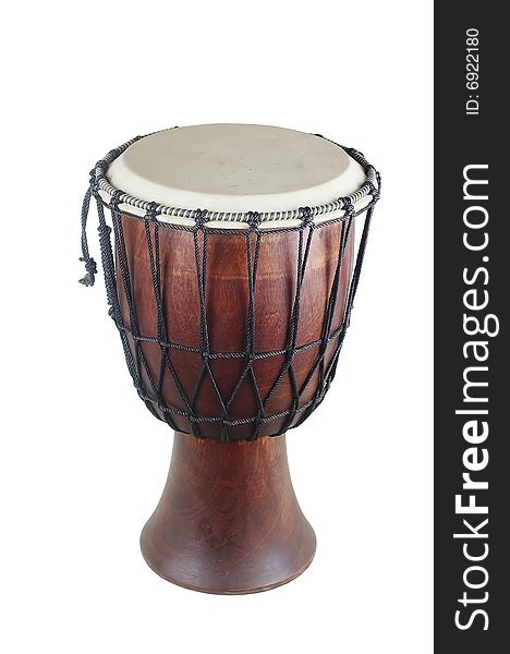 The Japanese large wooden brown drum. The Japanese large wooden brown drum