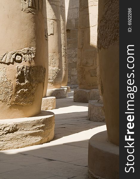 Columns in Karnak temple, Luxor, Egypt. Columns in Karnak temple, Luxor, Egypt