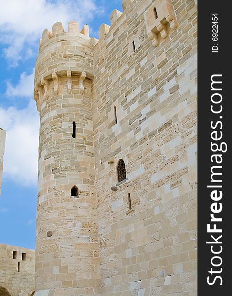 Wall of castle in Alexandria, Egypt