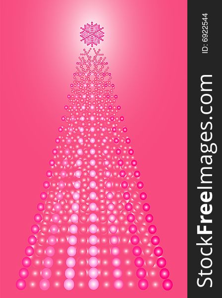 Dot Christmas tree in Pink. Dot Christmas tree in Pink