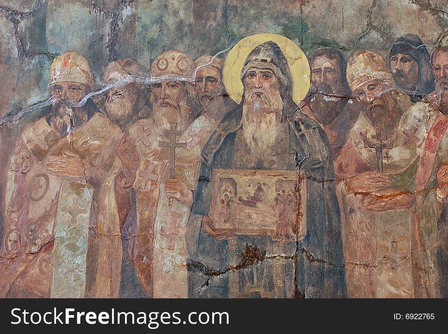 Fresco. Kiev-Pechersk Lavra monastery in Kiev. Ukraine (Malorussia)