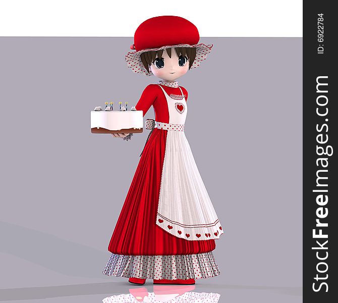 Little girl in manga style is giving a cake to you
Image contains a Clipping Path. Little girl in manga style is giving a cake to you
Image contains a Clipping Path