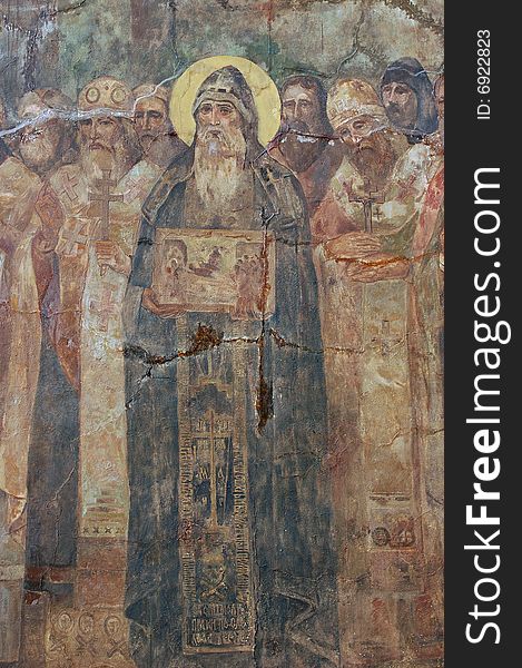 Fresco. Kiev-Pechersk Lavra monastery in Kiev. Ukraine (Malorussia)