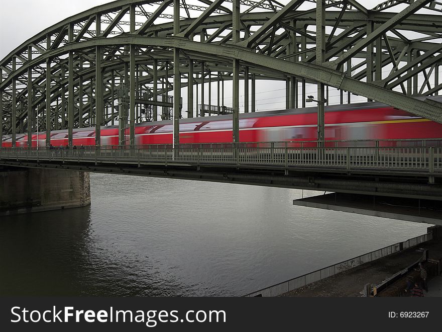 Rhine River and Railway Bridge.
Hohenzollern Bridge in Cologne, Germany.