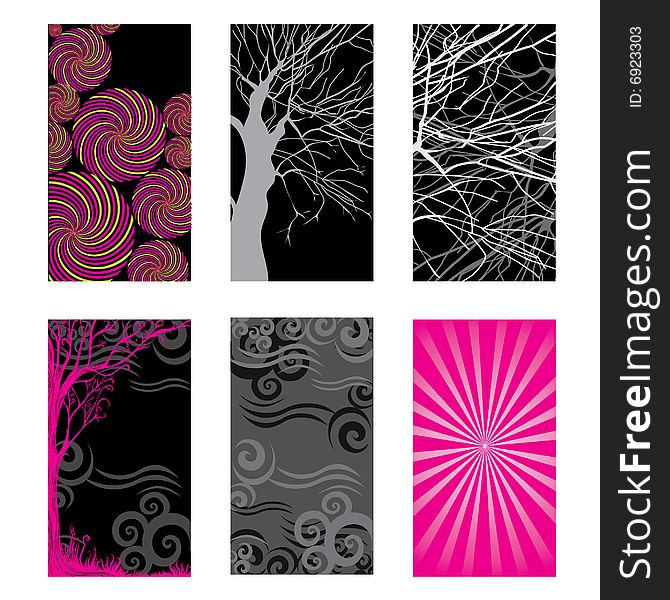 Bright business cards background with pink and black colors