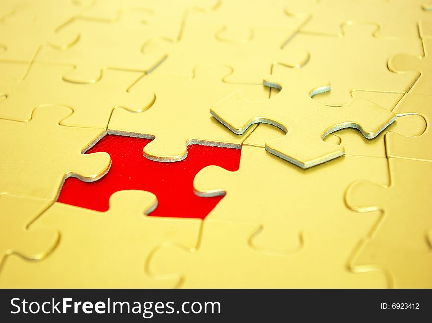 Gold puzzles for background. business concept