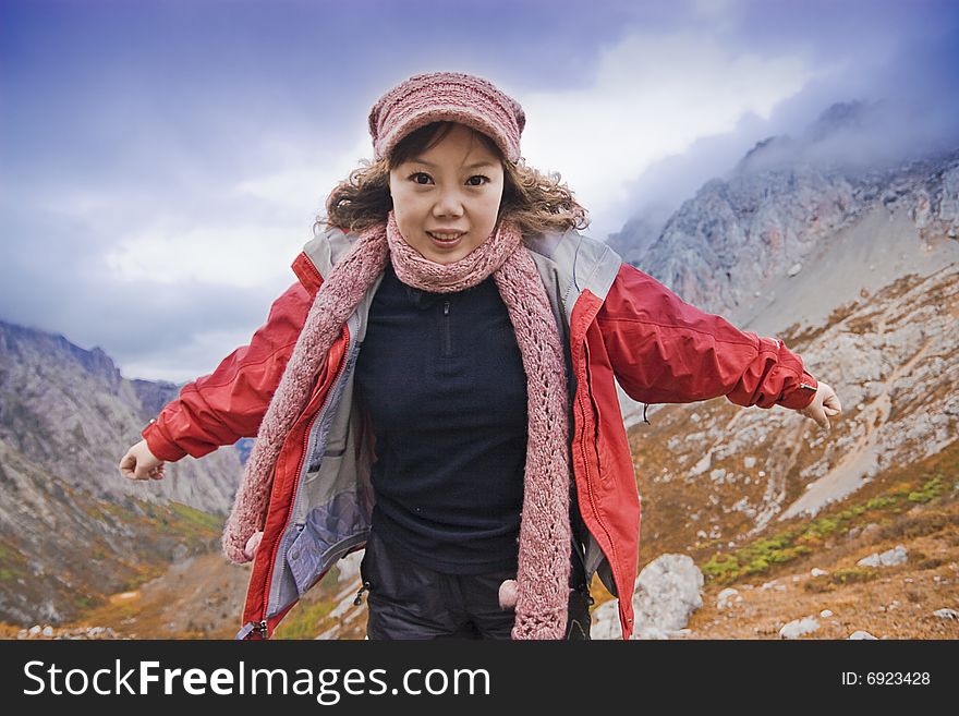 Girl and Mountaineering