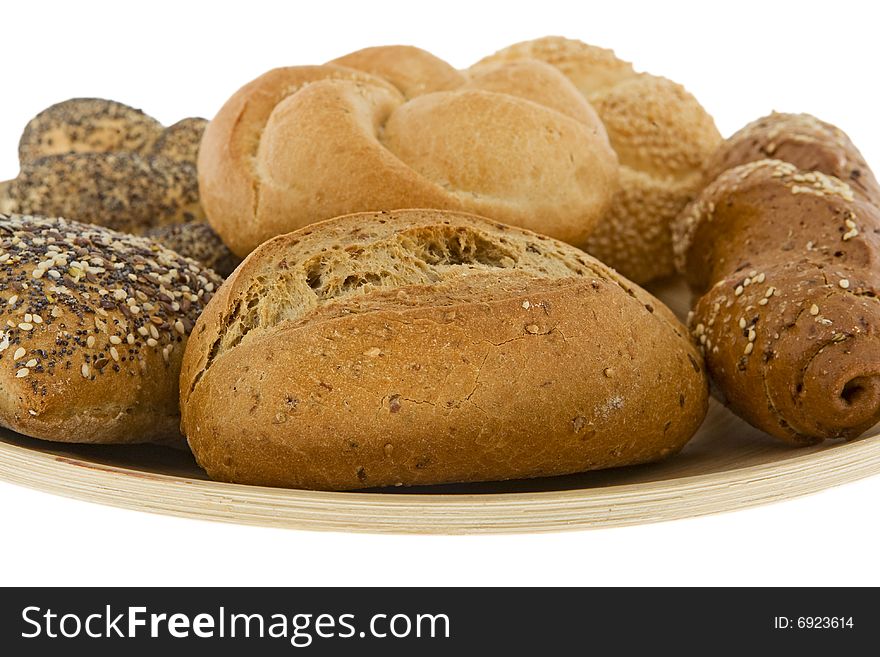 Assortment at fresh pastries, against a white background isolates