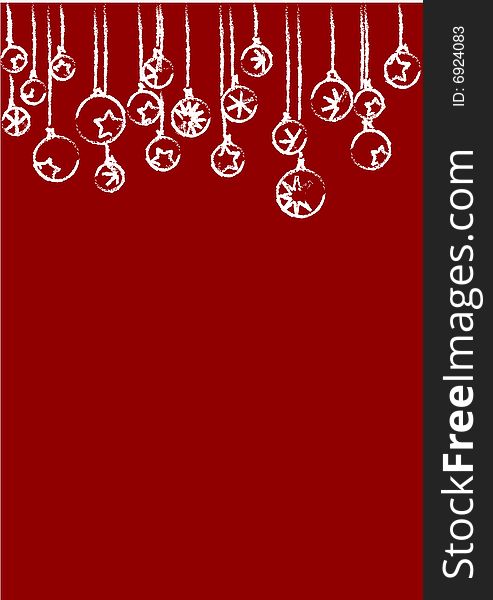 This is a red background with white christmas ball. This is a red background with white christmas ball.