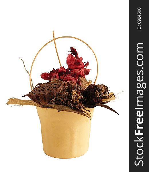 Dried bouquet with isolated background.