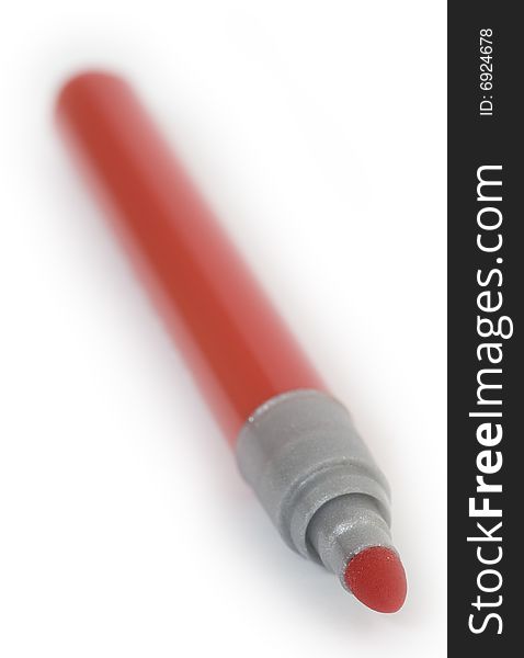 Red soft-tip pen on white background. Red soft-tip pen on white background