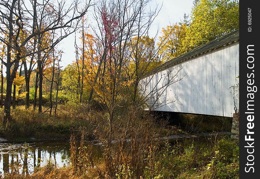 An Autumn view of the Van Sant Covered Bridge crossing the Pidcock
Creek in Solebury Twp., Bucks County, Pa. An Autumn view of the Van Sant Covered Bridge crossing the Pidcock
Creek in Solebury Twp., Bucks County, Pa.