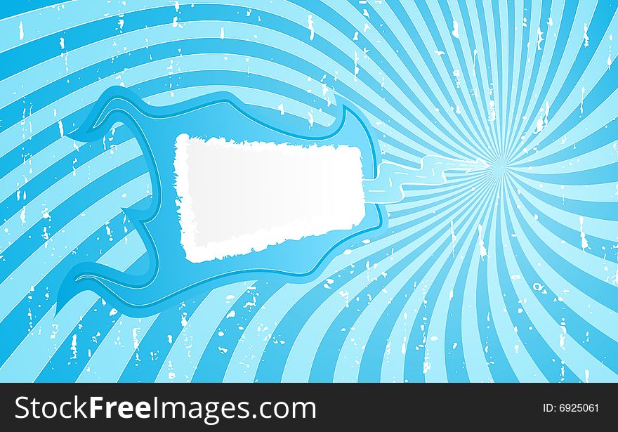 Vector illustration of a blue flame copy space banner or frame with twisted lined art and aged textures. Vector illustration of a blue flame copy space banner or frame with twisted lined art and aged textures.